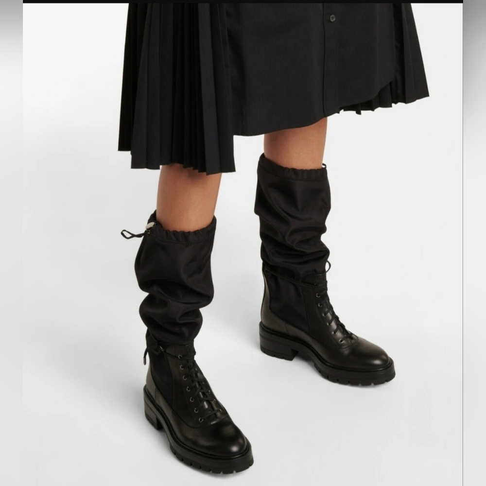 AQUAZZURA $1125 NEW Leather Rain Boots Sz 7.5